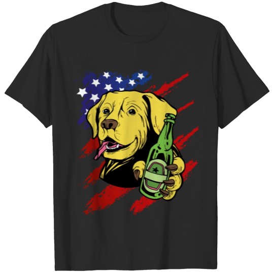 Discover Independence day USA Golden Retriever Beer gift T-shirt