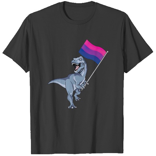 Bisexual Flag Dinosaur Bi Pride LGBT Nonbinary Gay T-shirt