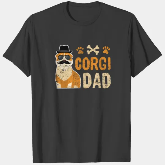 Corgi Dad Welsh Dog Daddy Fathers Day Puppy Owner T-shirt