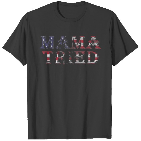 Mama Tried Country Music Lyric USA Flag Retro Grun T-shirt