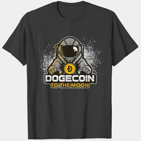 Doge To The Moon Astronaut Space Crypto Meme Dogec T-shirt