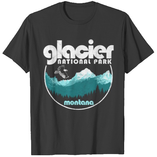 Glacier National Park Montanaretro Style birthday T-shirt