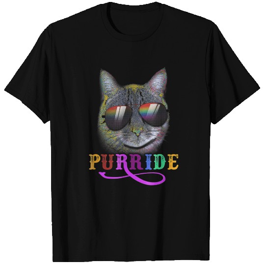Funny Gay Pride March Cat LGBT Purride Support T-shirt