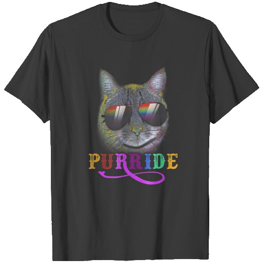 Funny Gay Pride March Cat LGBT Purride Support T-shirt