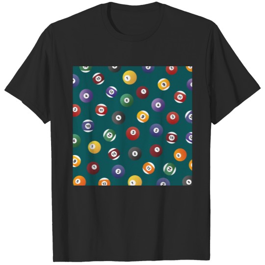 Discover Snooker Pattern - Funny Billiards Print Design T-shirt