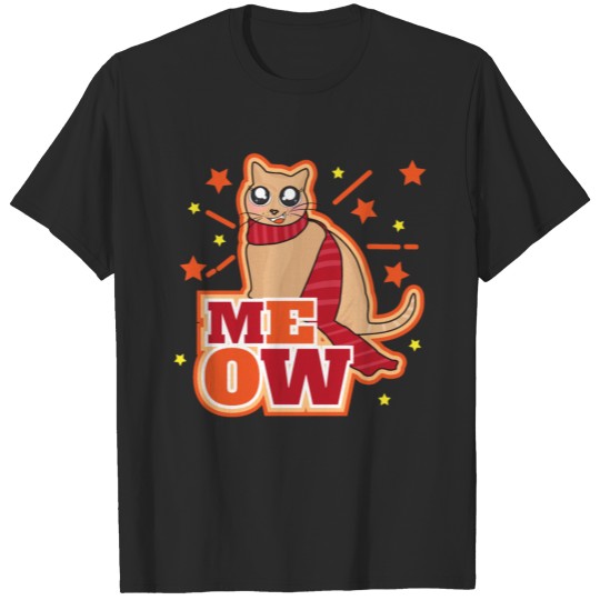 Discover Meow cat art Illustration - Funny colorful Pet Cat T-shirt