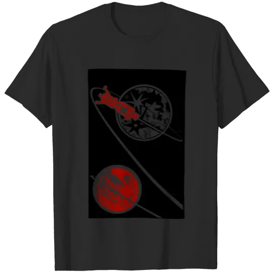 Discover Apollo Orbiting the Moon - Woodcut T-shirt