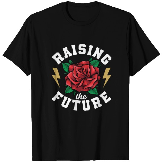 Raising The Future , Red Rose Flower Feminist T-shirt