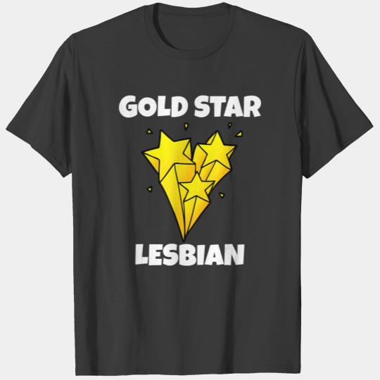 Funny Gold Star Lesbian T Novelty Gay Pride T T-shirt