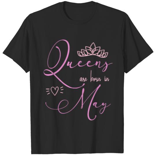 Discover Queens are born in May birthday celebrations pink T-shirt