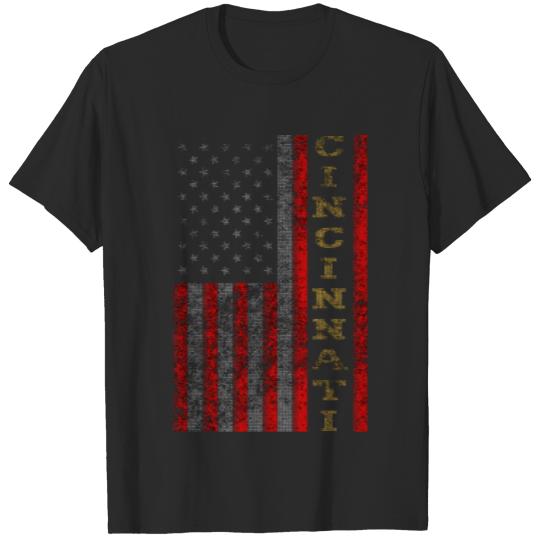 Discover Cool Patriotic Cincinnati Us Flag Gift Tee T-shirt