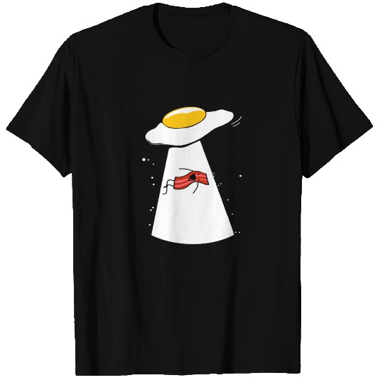 Bacon Eggs Funny Alien Abduction Egg Crispy T-shirt