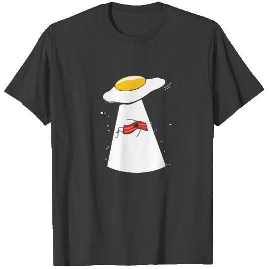 Bacon Eggs Funny Alien Abduction Egg Crispy T-shirt