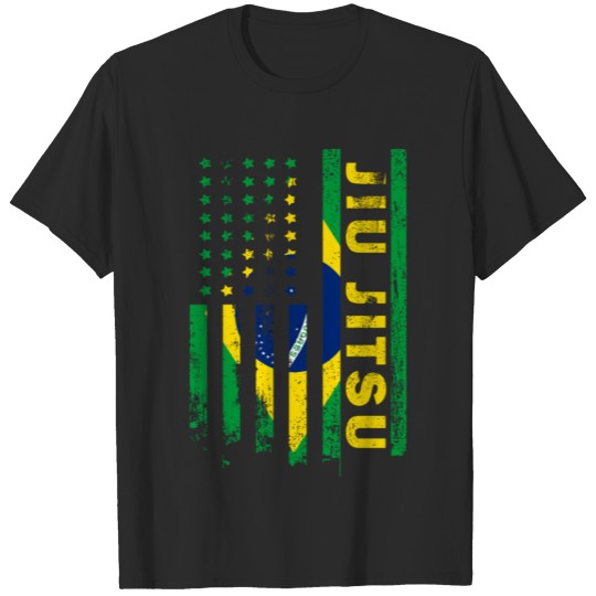 Jiu Jitsu Shirts Belts Flag Bjj Mma Mens Brazilian T-shirt