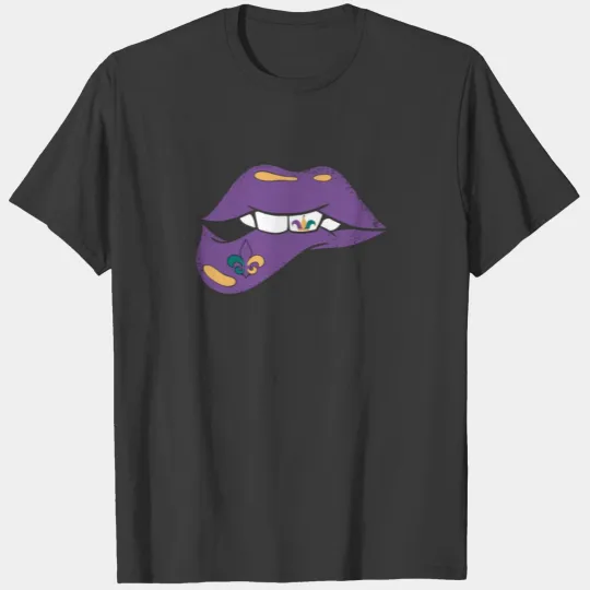 Mardi Gras Carnival Costume Lips T-shirt