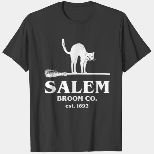 Salem Broom Company Shirt Women Halloween Cat T-shirt
