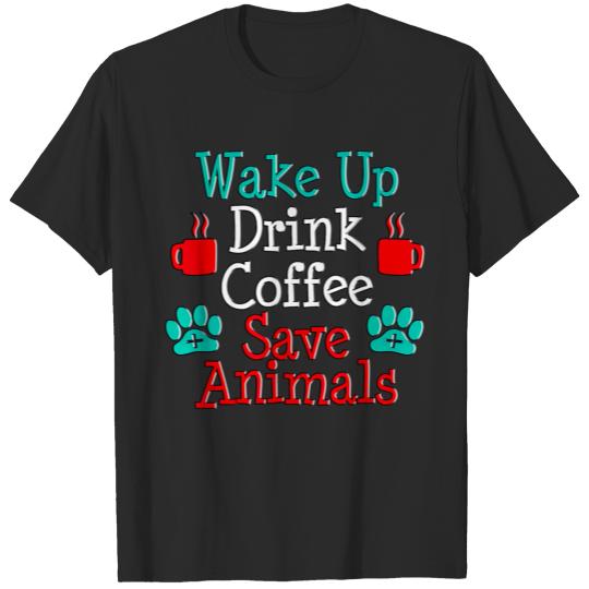 Discover Animal Dog Cat Rescue Funny Drink Coffee T-shirt