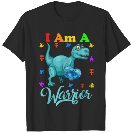Discover I Am A Warrior Autism Family Dinosaur Autism Aware T-shirt
