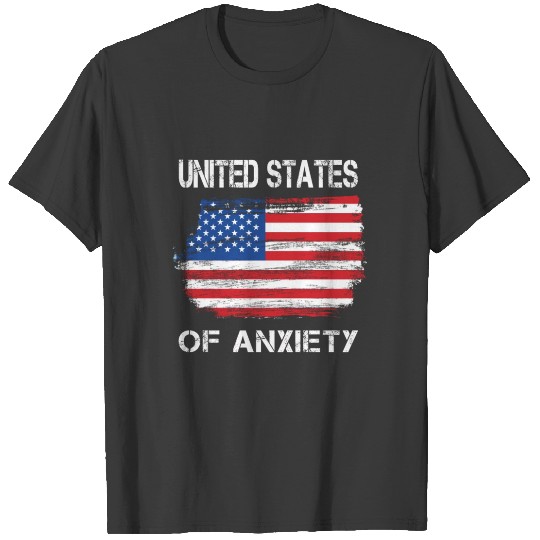 United States Of Anxiety Classic USA Flag Tee T-shirt