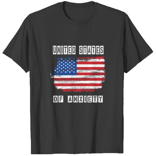 United States Of Anxiety Classic American Flag Tee T-shirt