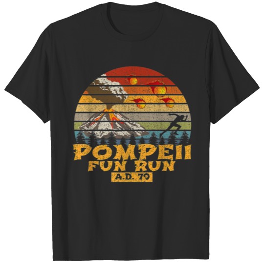 Pompeii Fun Run AD 79 Vintage Retro Distressed T-shirt