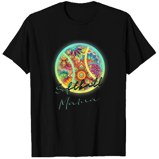 Womens Softball Mama Psychedelic Mom Baseball T-shirt