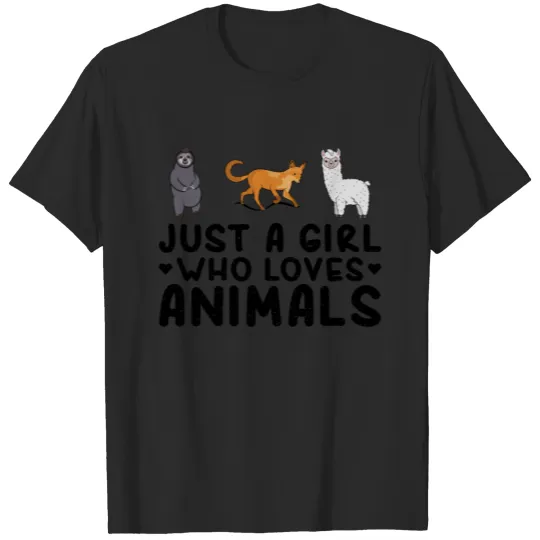 Discover girl who loves animals likes animals sloth alpaca T-shirt