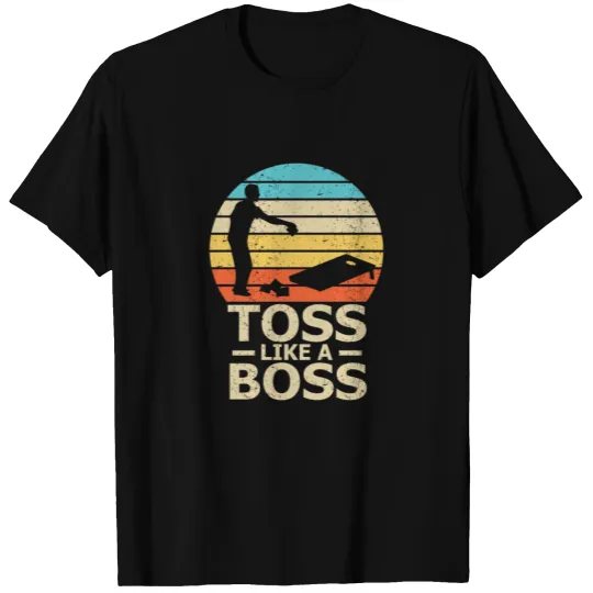 Toss Like A Boss Retro Style Cornhole t shirt T-shirt