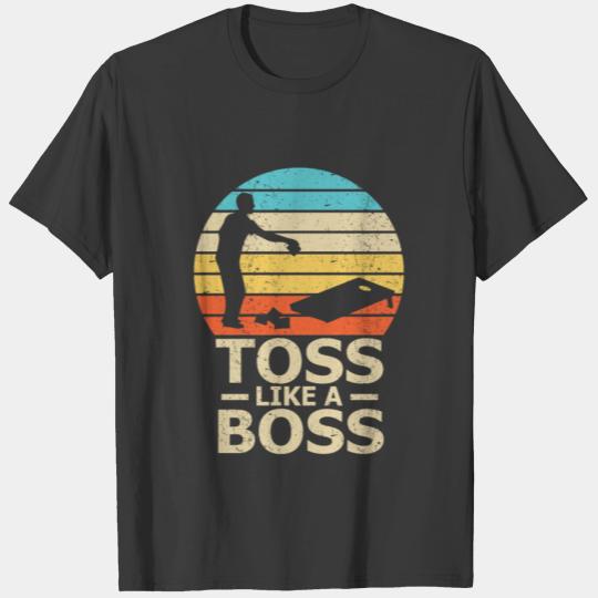 Toss Like A Boss Retro Style Cornhole t shirt T-shirt