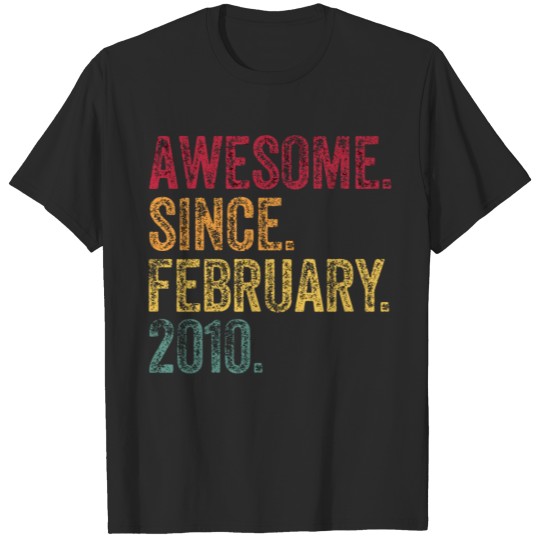Discover Awesome Since February 2010 11 Years Old 11th Birt T-shirt