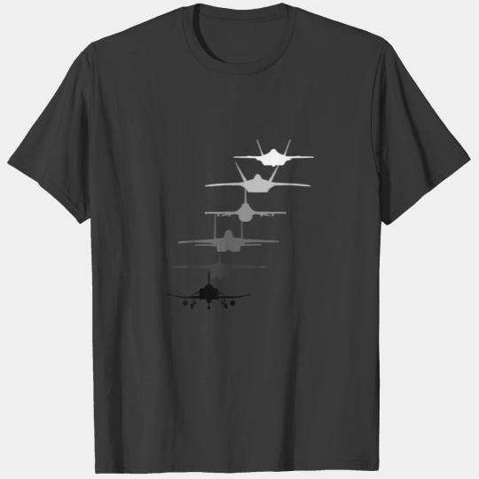Air Force Fighter Jets F4 F111 F15 F16 F22 F35 chr T-shirt