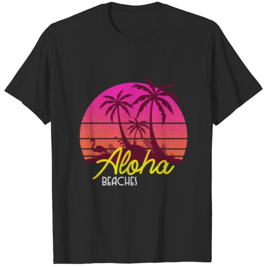 Discover Aloha Beaches Retro Vintage Sunset - Funny T-shirt