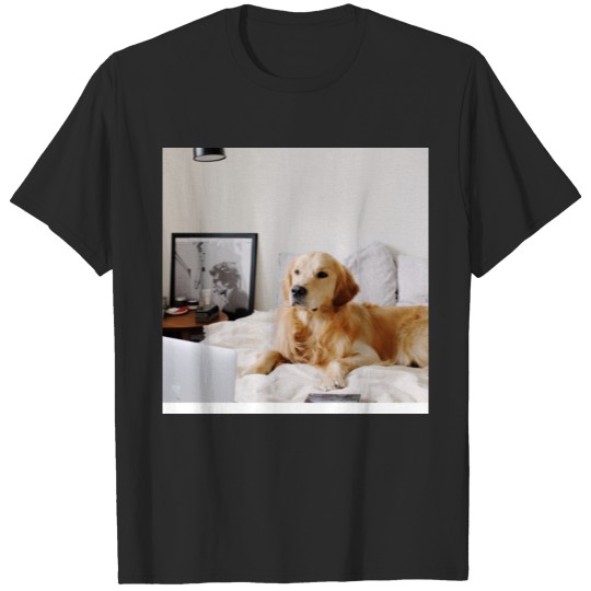 Discover Dog on the bed T-shirt
