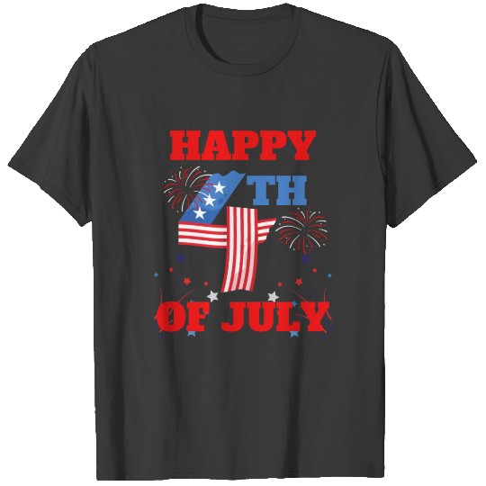 Discover Happy 4th of July 2021 Red White and Blue T-shirt