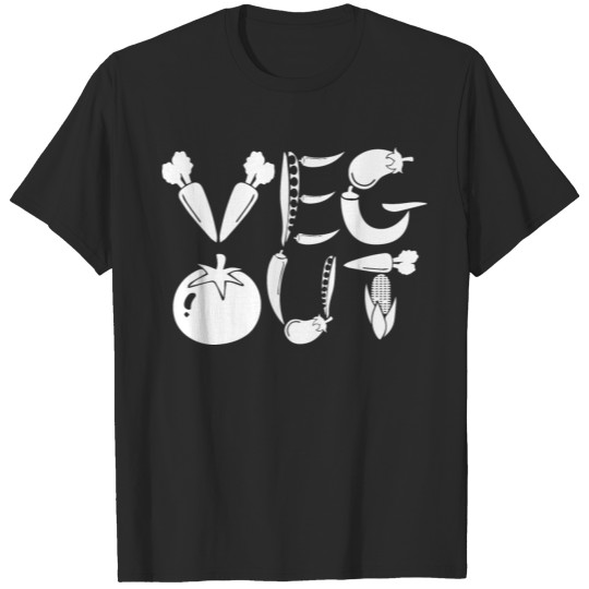 Discover Veg out gift plants vegan saying nutrition T-shirt