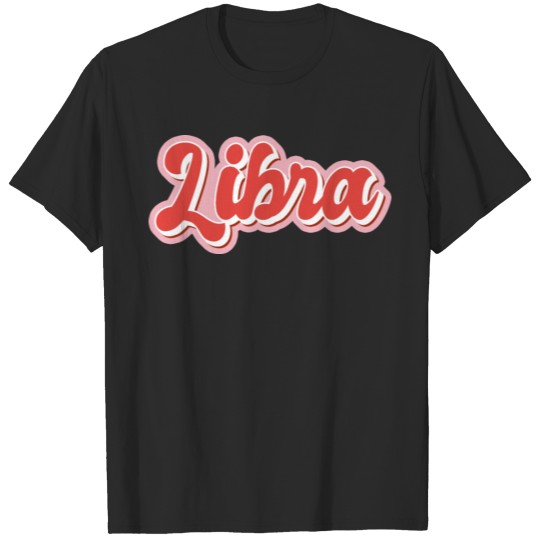 Libra Zodiac Sign Horoscope Aesthetic Pink Red Ret T-shirt