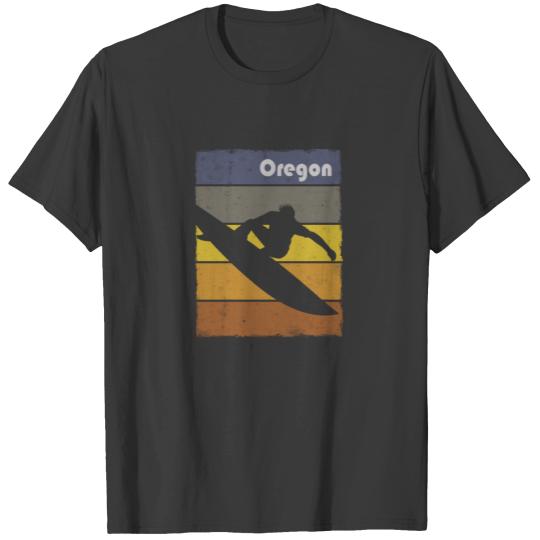 Cool Oregon Retro Surfing Fan Artistic Surf T-shirt