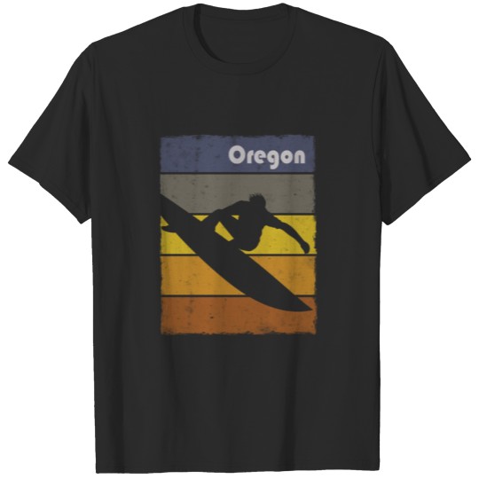 Cool Oregon Retro Surfing Fan Artistic Surf T-shirt