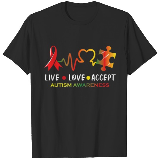 Discover Live Love Accept Autism Awareness Tie Dye Autism T-shirt