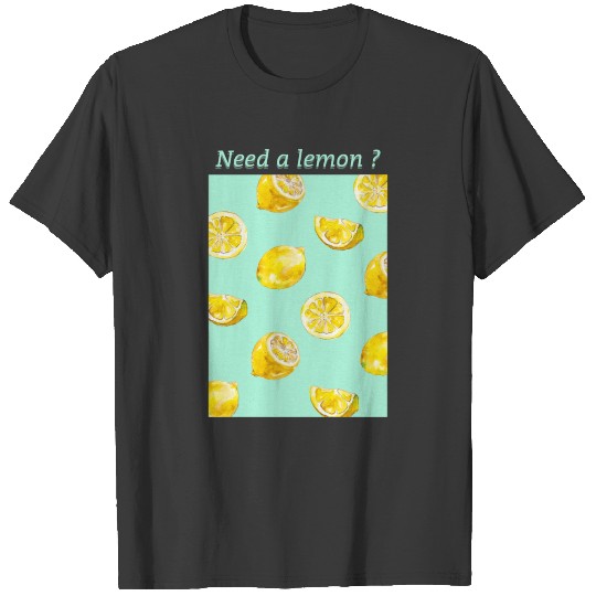 Blue and Yellow Lemon T Shirt T-shirt