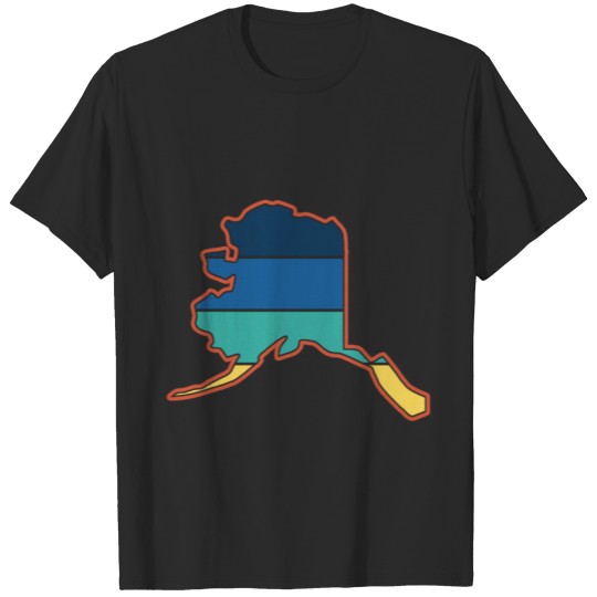 Discover Alaska 5 Color Stroked Retro Sunsets T-shirt