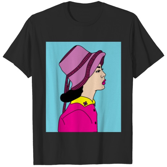 Discover Colorful Retro Woman With Hat T-shirt