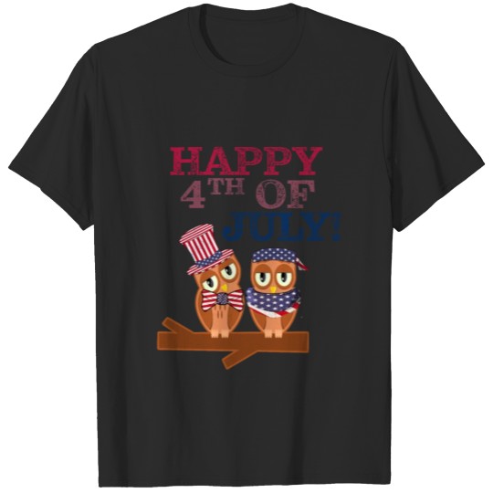Discover Happy 4th of July Owls T-shirt