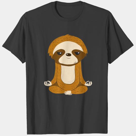 Funny Illustration of a Sloth Doing Yoga T-shirt