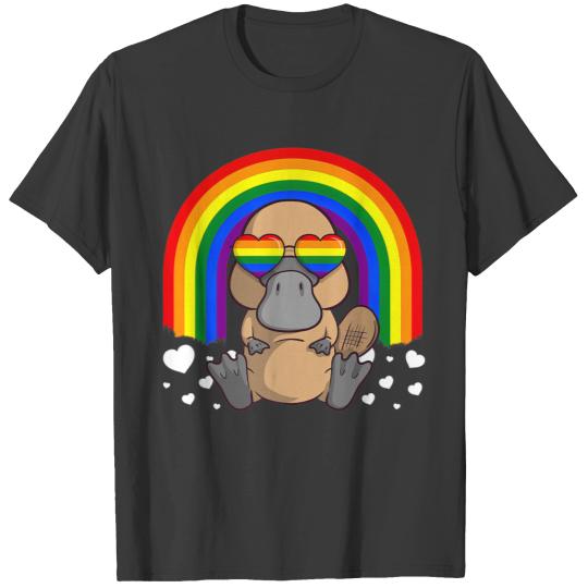 LGBT Platypus Gay Pride Rainbow Cute Gift LGBTQ T-shirt