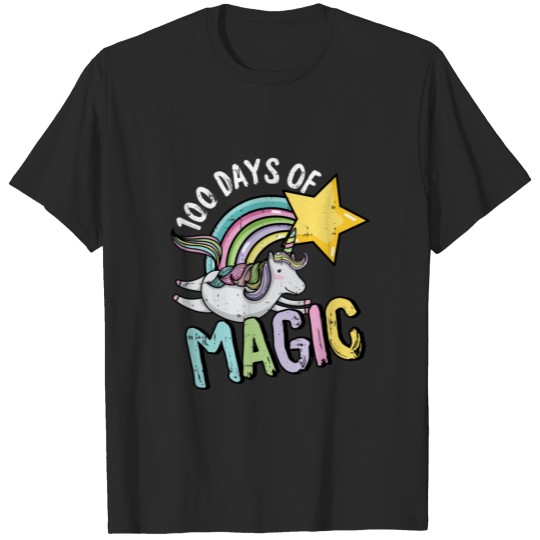 Discover 100 Days Of School Unicorn Magic Teacher Cool Stud T-shirt