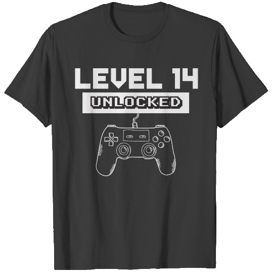 Video Game Birthday LEVEL 14 UNLOCKED T-shirt