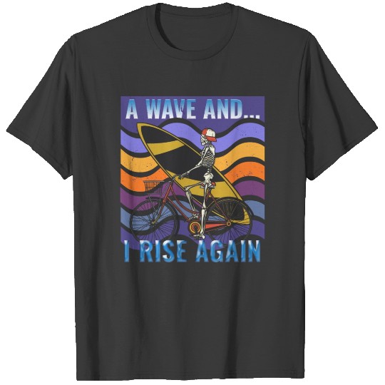 Surfing Skeleton Surfer waiting for the waves T-shirt