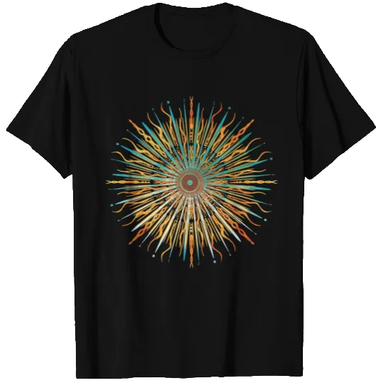 Sun Mandala Geometric Abstract Starburst T-shirt