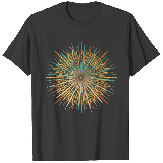 Sun Mandala Geometric Abstract Starburst T-shirt